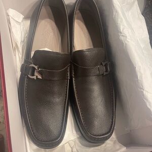 Salvatore Ferragamo Adam Loafers with Gancini buckle detail Dark Brown Sz 10.5 E